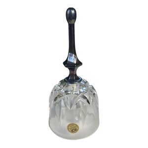 Vintage Royal Crystal Rock RCR Italy Lead Crystal Bell Silver Plated Handle EUC